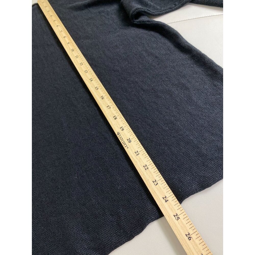 Eskandar Black Knit 100% Linen Knit Sweater One Size Medium Lagenlook Minimalist - Picture 7 of 16